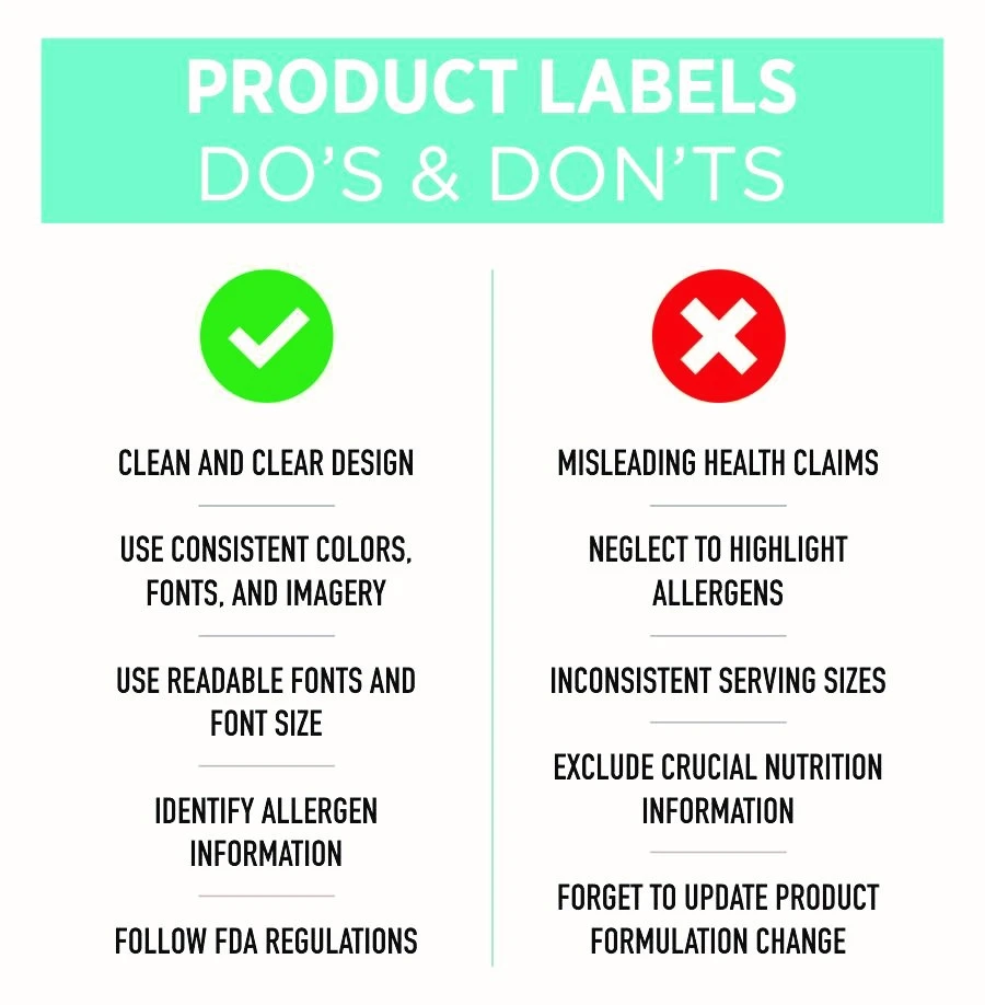 Product labels do and don’t